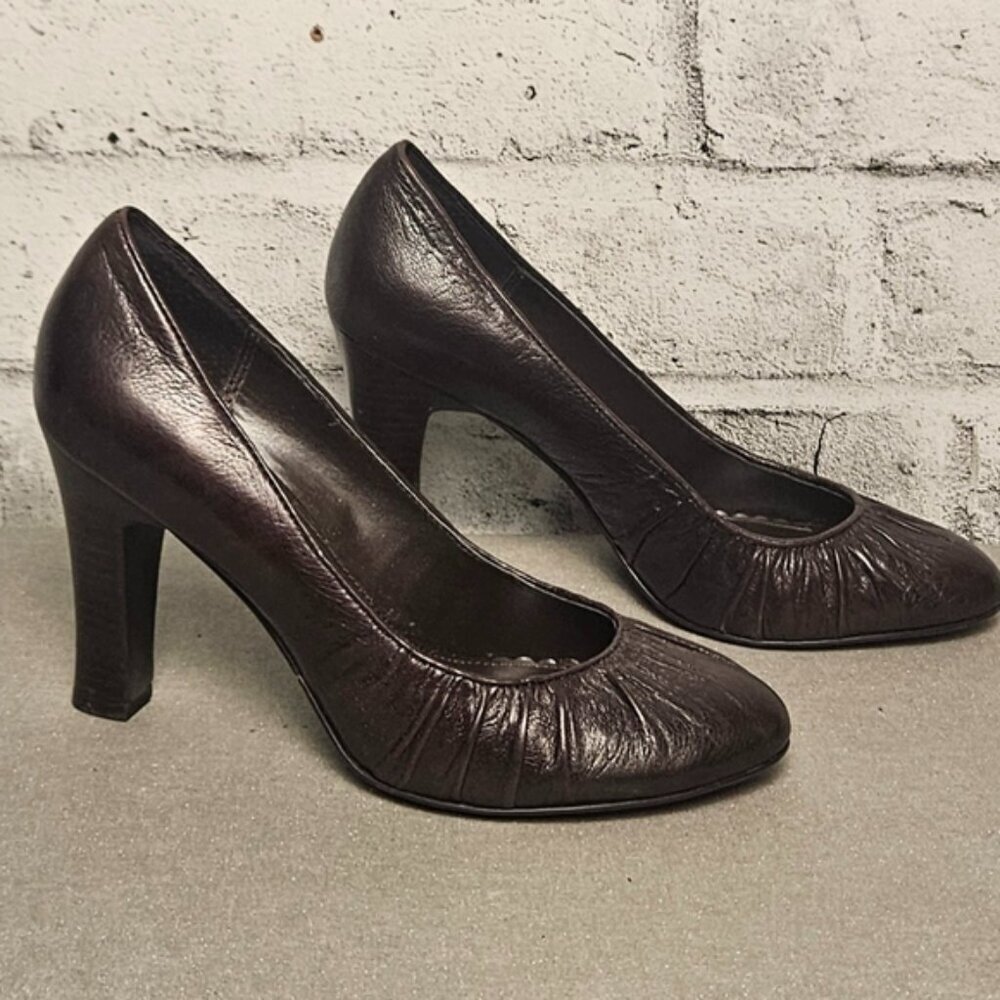 Aldo Plum Purple Leather Heels | Classic Business Chic Pumps Size 37